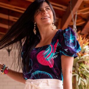 Blusa manga bombacha