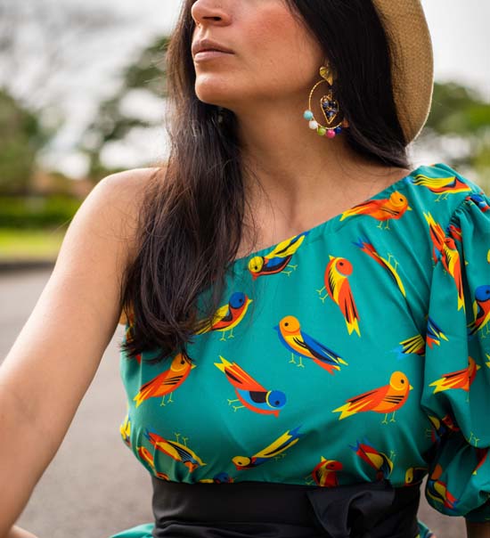 Blusa pajaros_2 Blusa Cuello bandeja