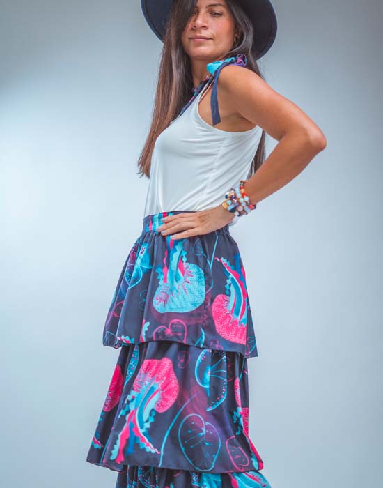 Conjunto noctilucas 1 Conjunto blusa falda
