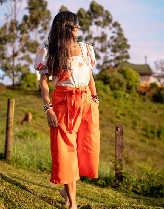 Pantalón Culotte Naranja 1 Pantalón Culotte